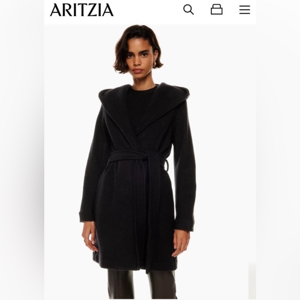 Aritzia Acre Robe: Hooded Italian Wool Coat